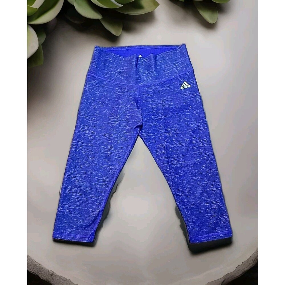 Adidas Women's Climalite Yoga Cropped Purple Leggings Size M